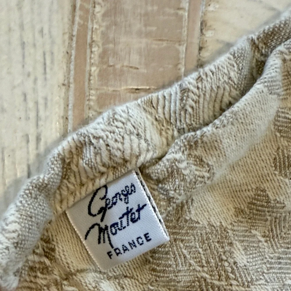 VINTAGE Cotton Elegant George's Moutet Floral Beige Napkins set of 8